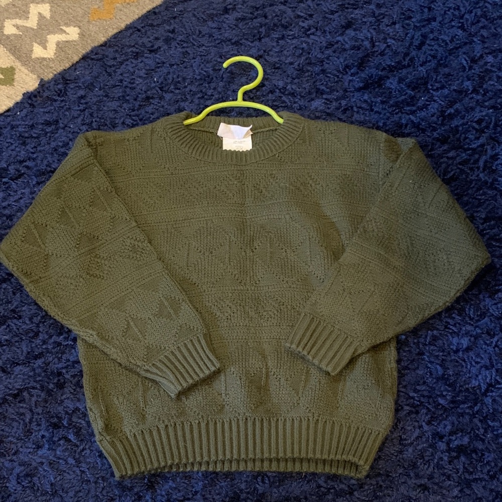Vintage Mini-Express Kids Olive Knit Sweater
